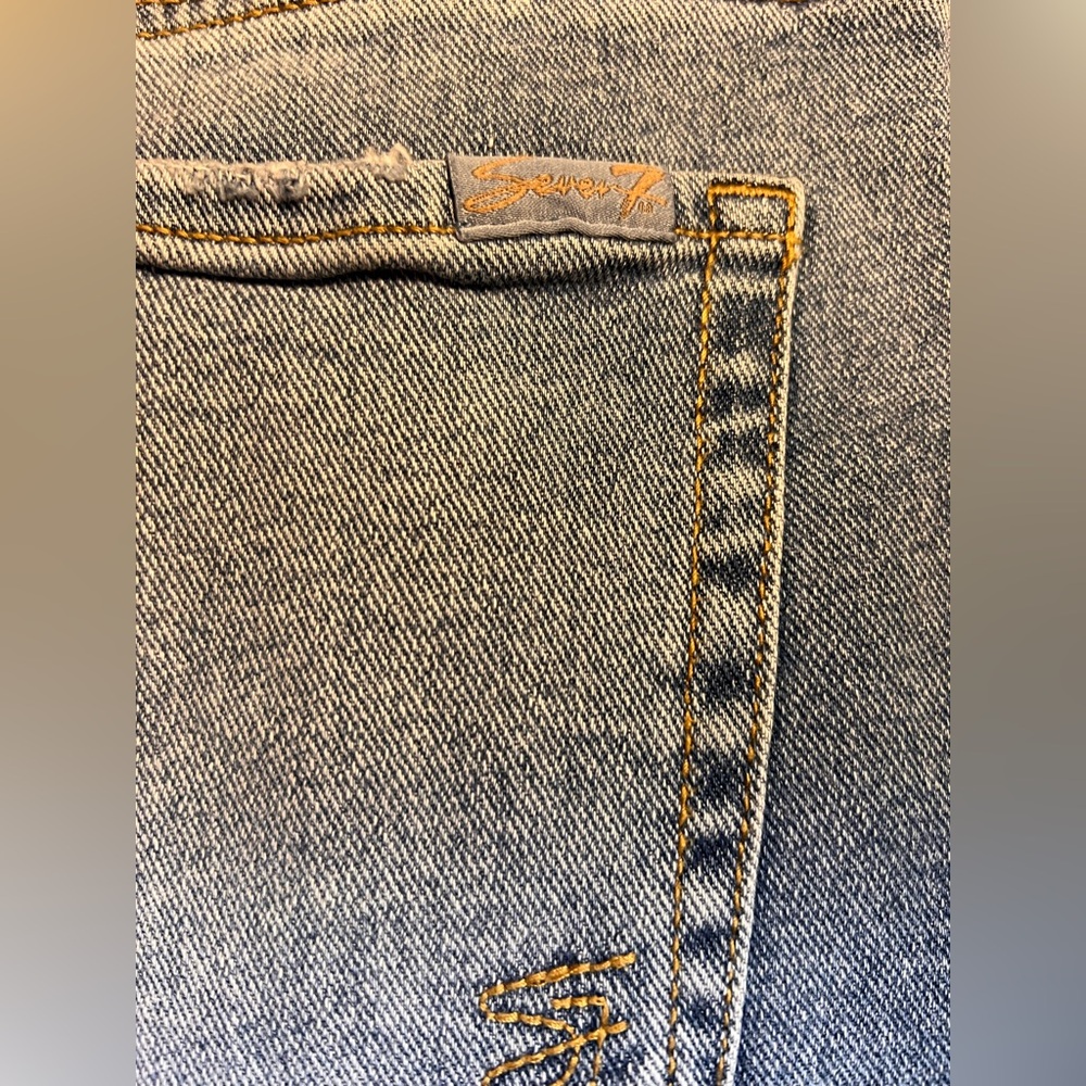 Seven7 Women's Light Blue Distressed Wide Leg Jeans - Picture 9 of 11
